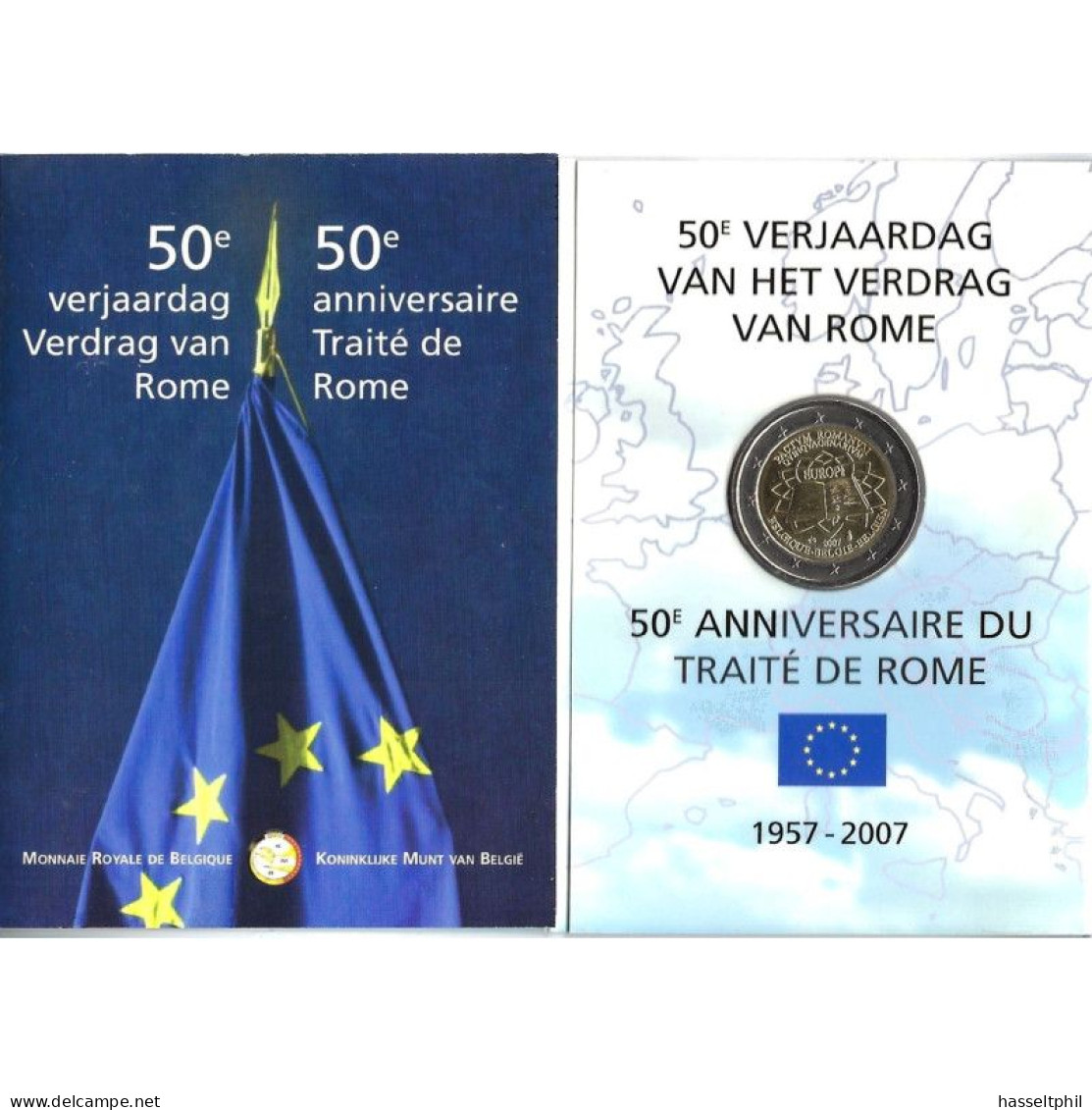 BELGIE - BELGIQUE MINIBLISTER 2 € 2007 FDC In Blister - Verdrag Van Rome - Belgique