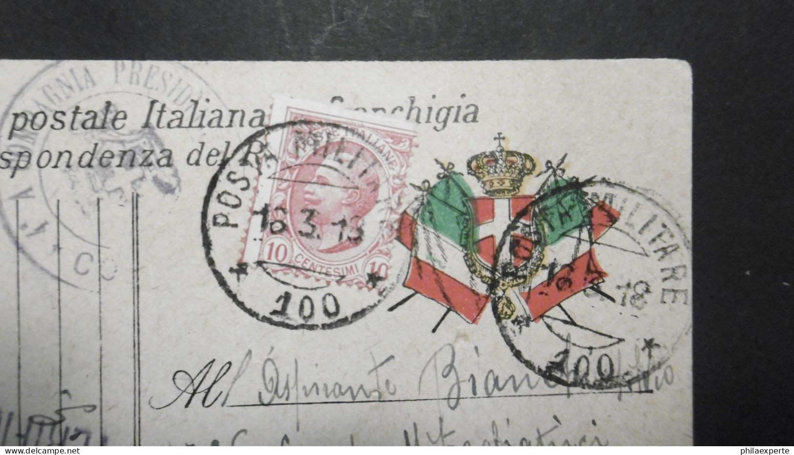 Italien Militär GA Karte + Zufrankatur Mit Zensur 1918 Nach Genua - Propagande De Guerre