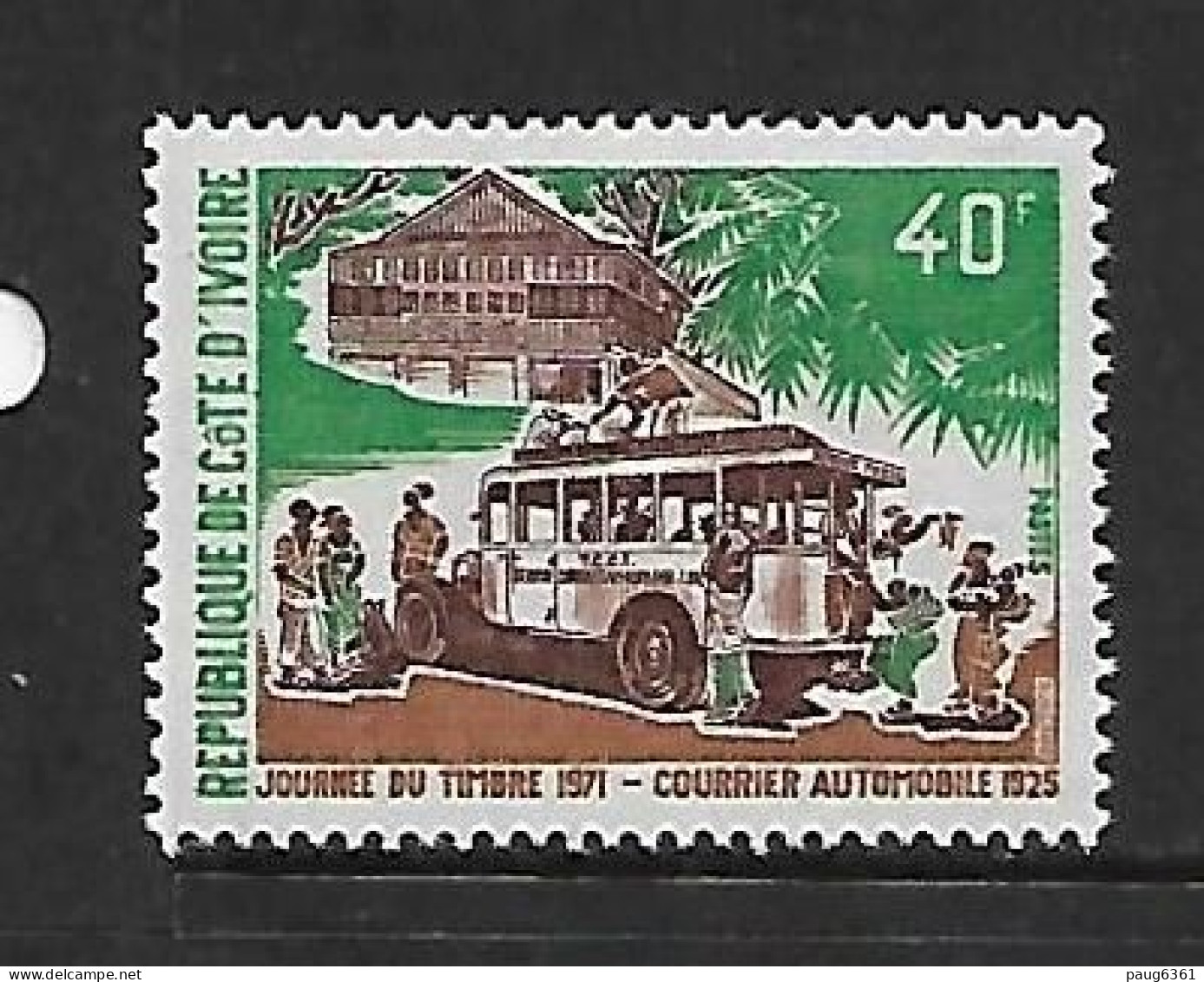 COTE D'IVOIRE 1971  JOURNEE DU TIMBRE-COURRIER AUTOMOBILE  YVERT N°311   NEUF MNH** - Bussen