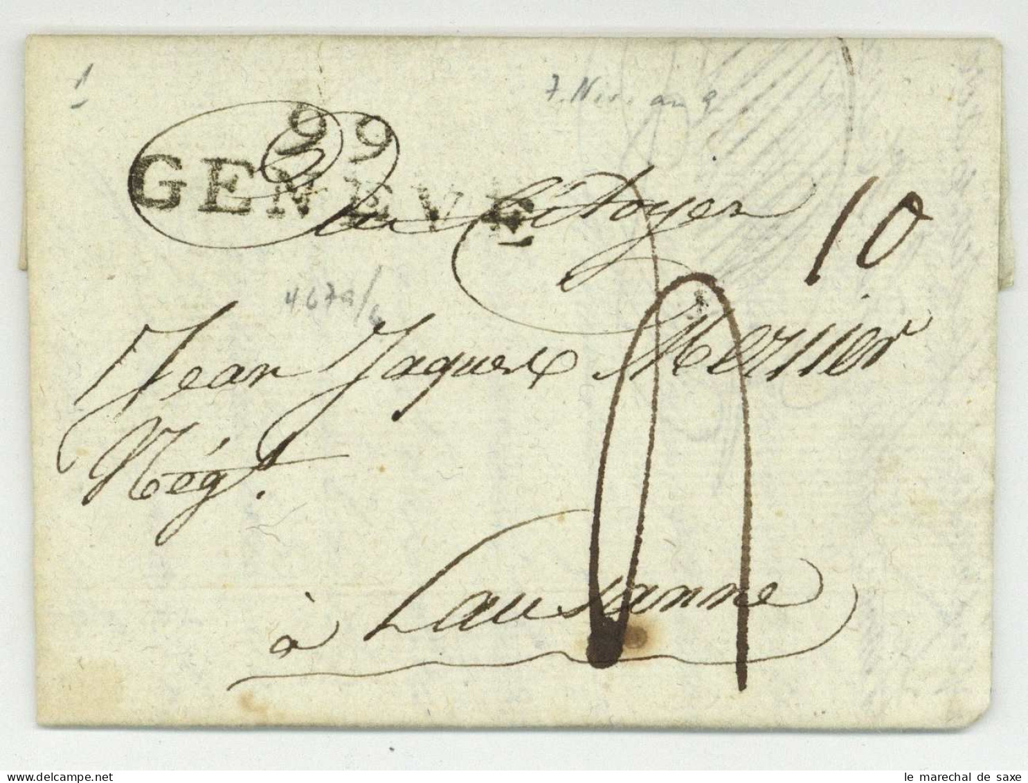 99 GENEVE Pour Lausanne 1800 - 1792-1815: Veroverde Departementen