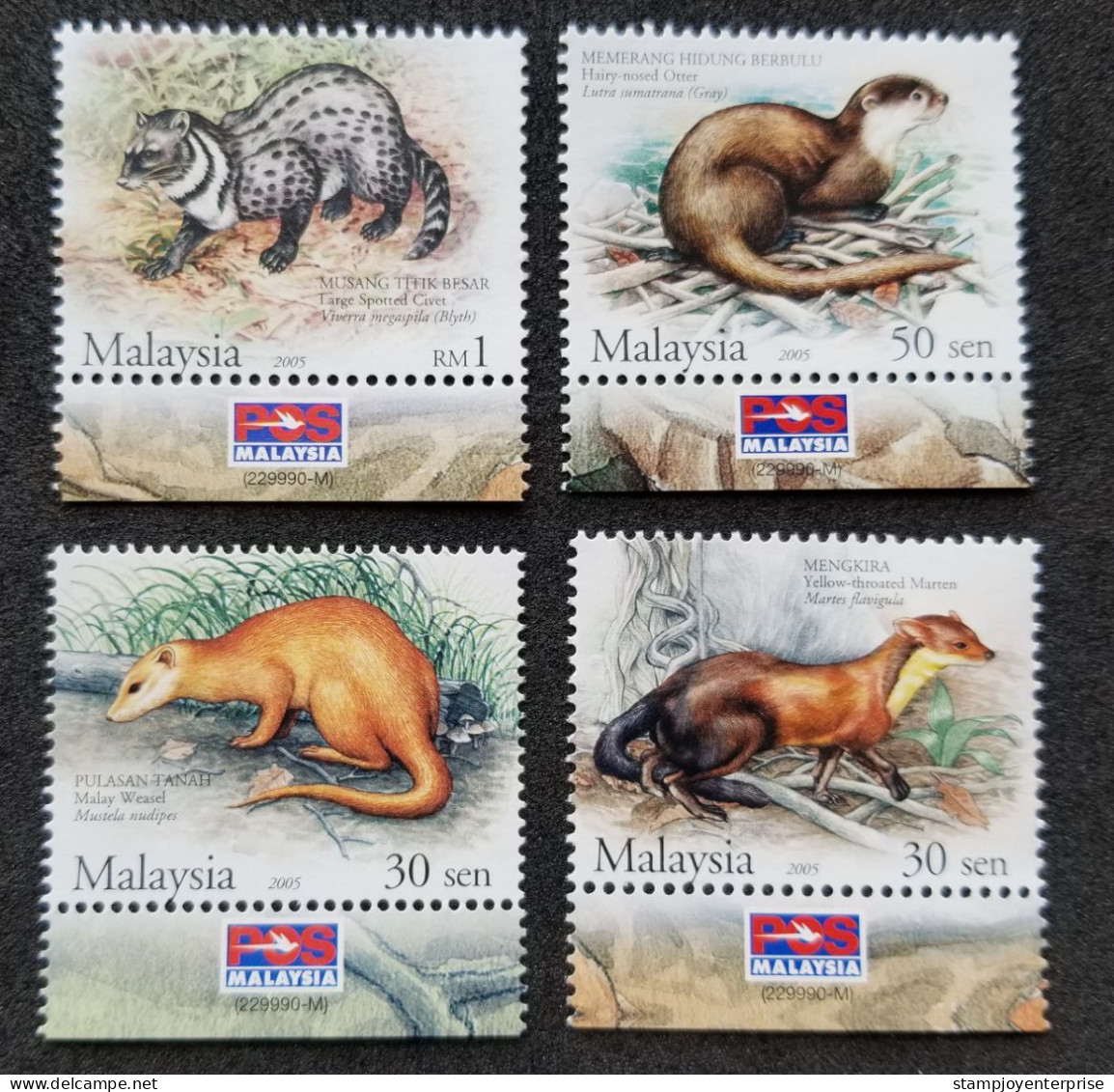 Protected Mammals Series III Malaysia 2005 Animal Wildlife Mammal (stamp Logo) MNH - Malaysia (1964-...)