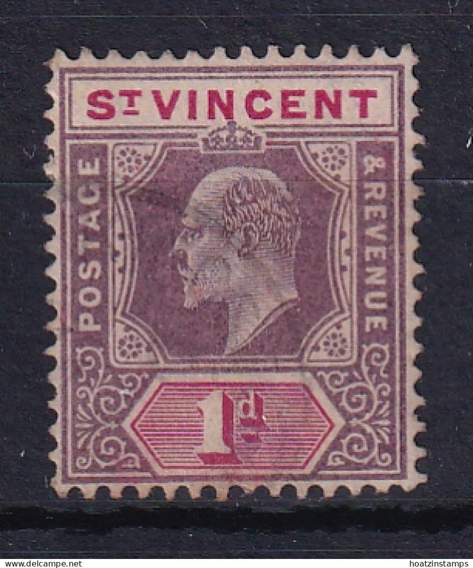 St Vincent: 1902   Edward    SG77     1d   Used - St.Vincent (...-1979)