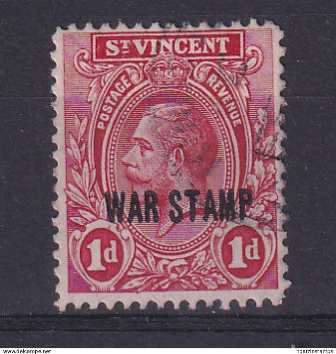 St Vincent: 1916/18   KGV 'War Tax' OVPT    SG126     1d  Carmine-red   Used - St.Vincent (...-1979)