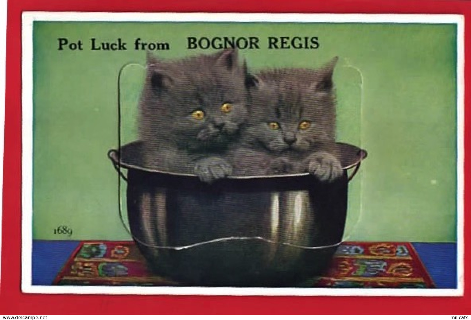 SUSSEX BOGNOR REGIS   NOVELTY PULL OUT   + BLACK CATS - Bognor Regis