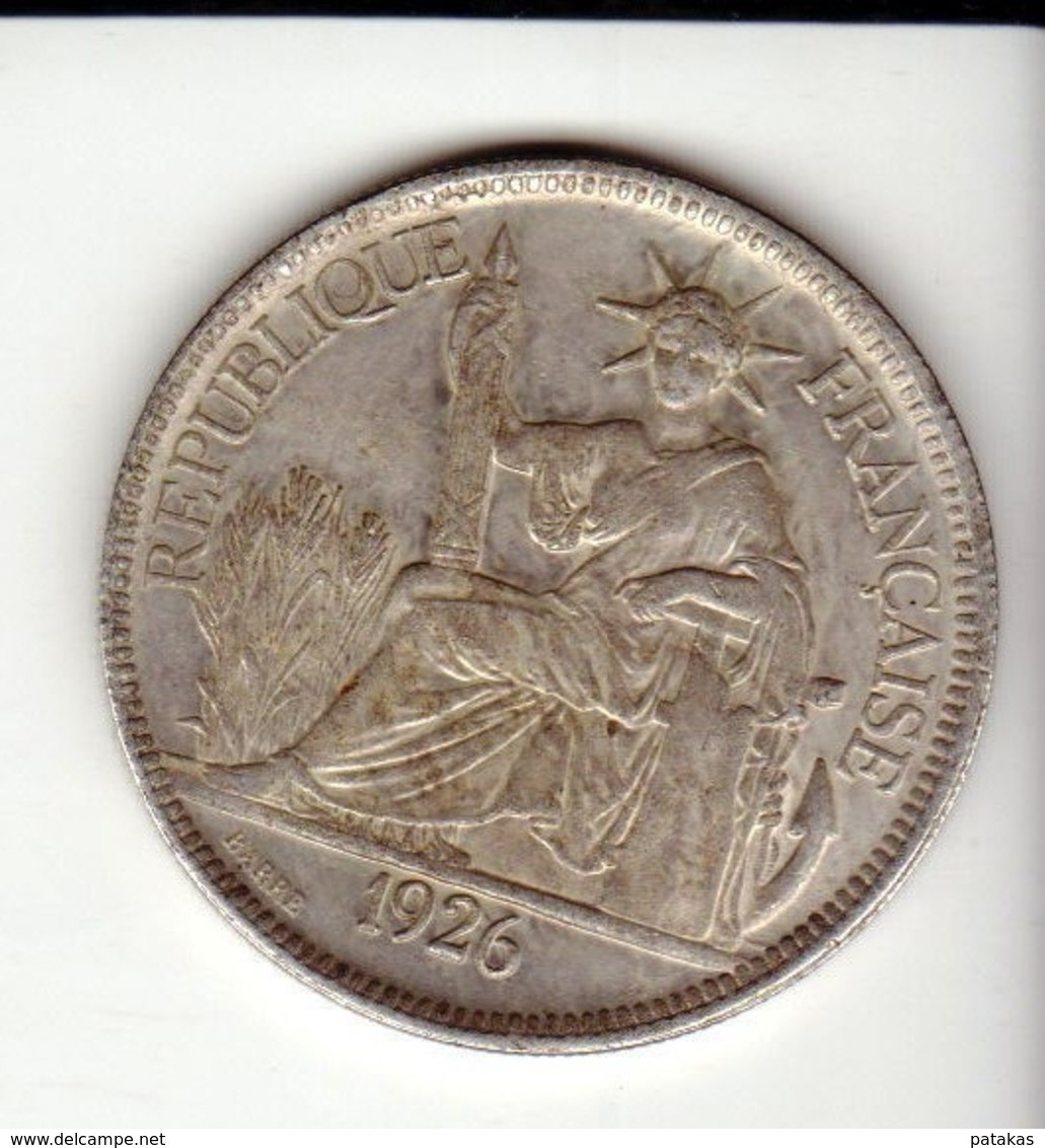 Indo-chine1 Piastre1926 Fausse Pièce Aspect Argent Mais Aimantable - Andere & Zonder Classificatie