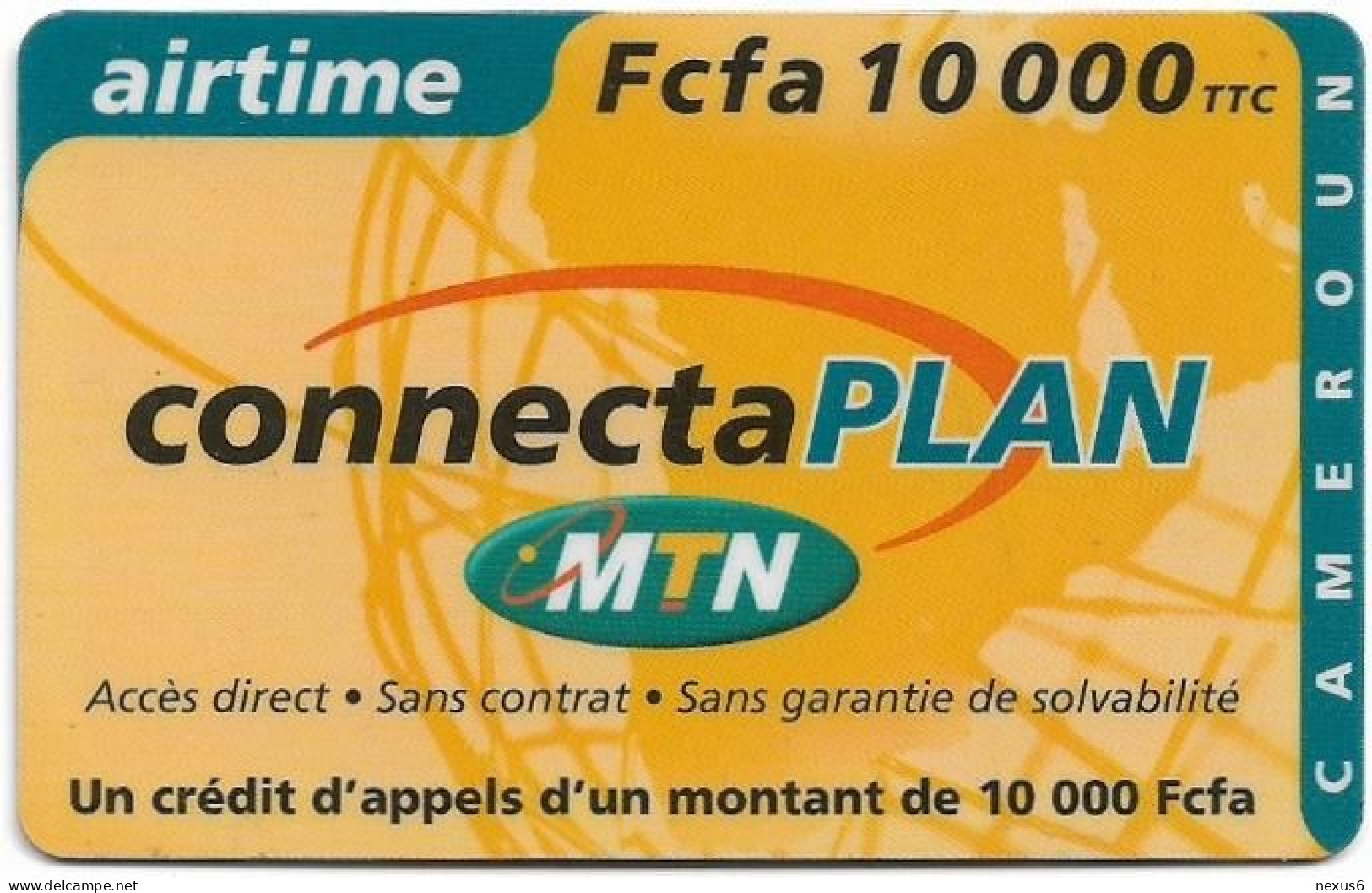 Cameroon - MTN - Airtime ConnectaPlan, GSM Refill 10.000FCFA, Used - Camerun