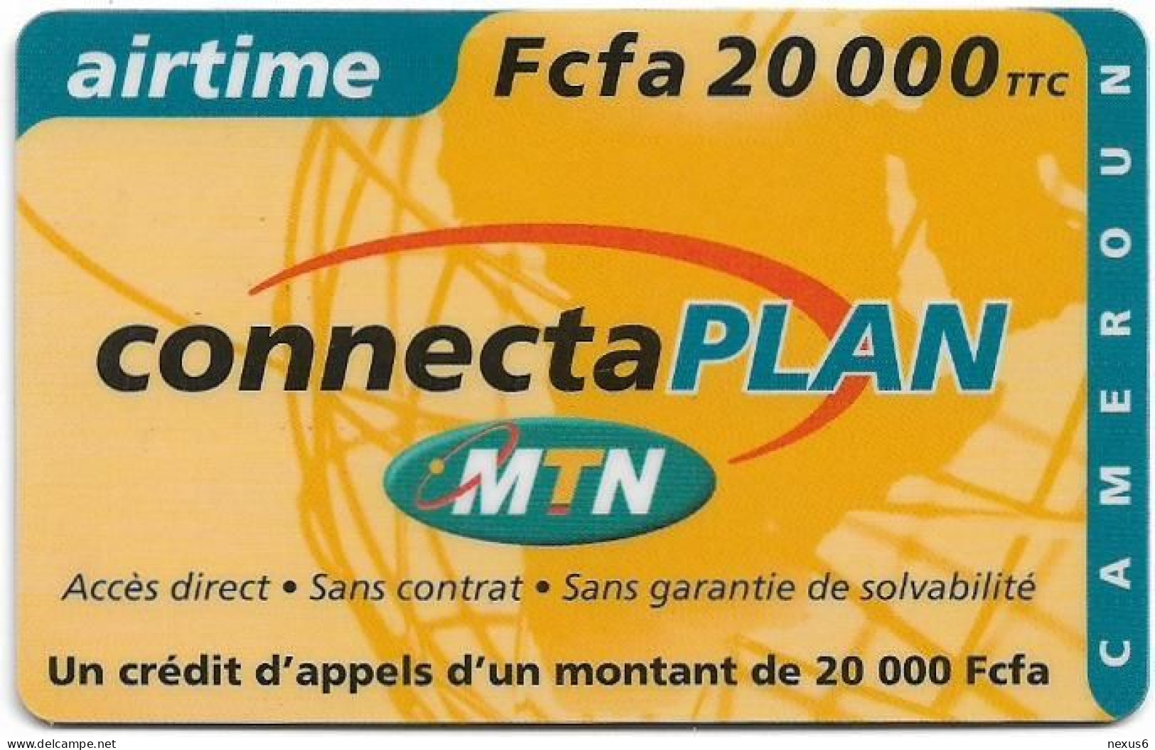 Cameroon - MTN - Airtime ConnectaPlan, GSM Refill 20.000FCFA, Used - Cameroun