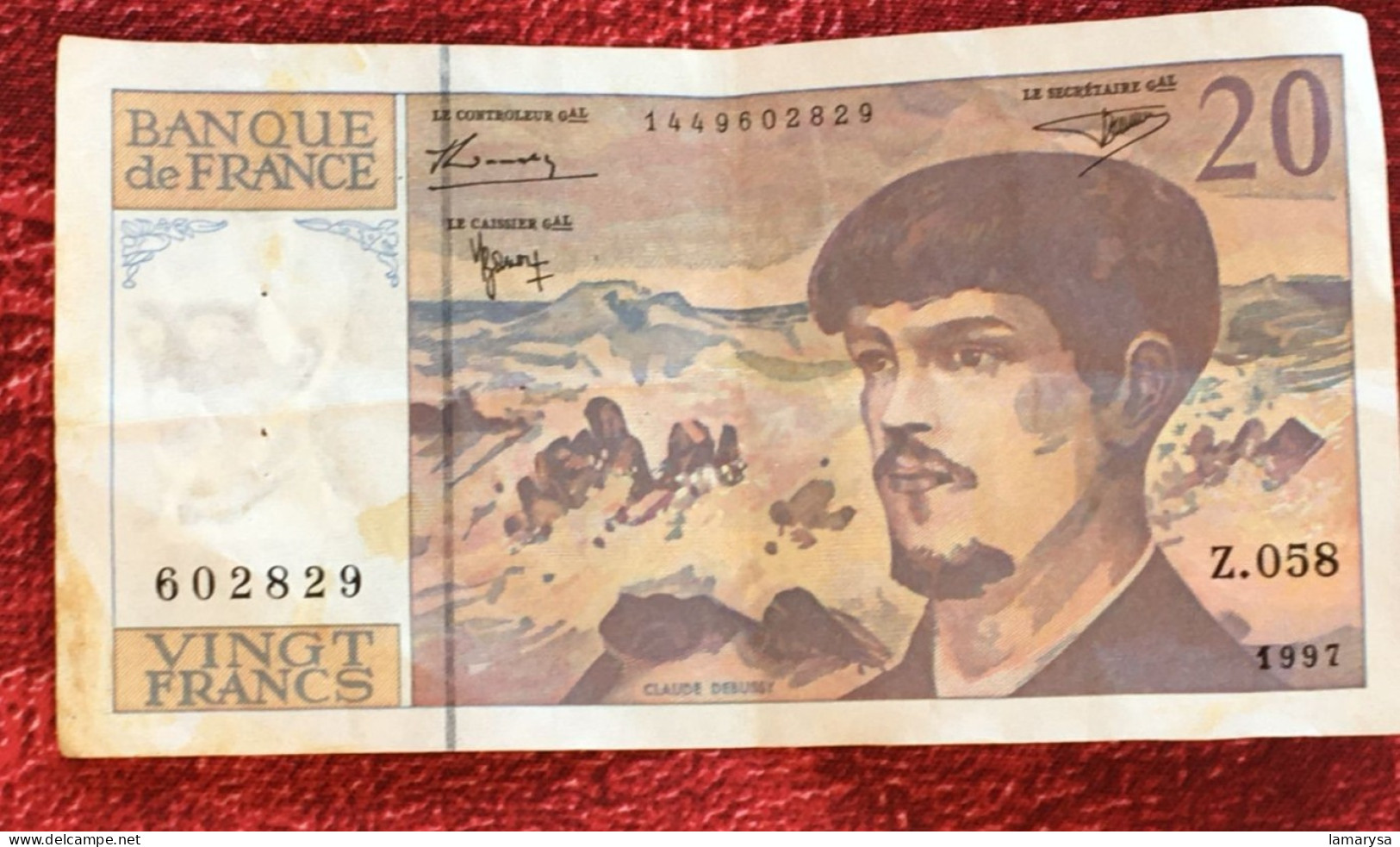 Monnaie & Billet De Banque Bank-Billet De France 1997 ''Francs''  20 Francs 1980-1997 Z 058 ''Debussy'' - 20 F 1980-1997 ''Debussy''