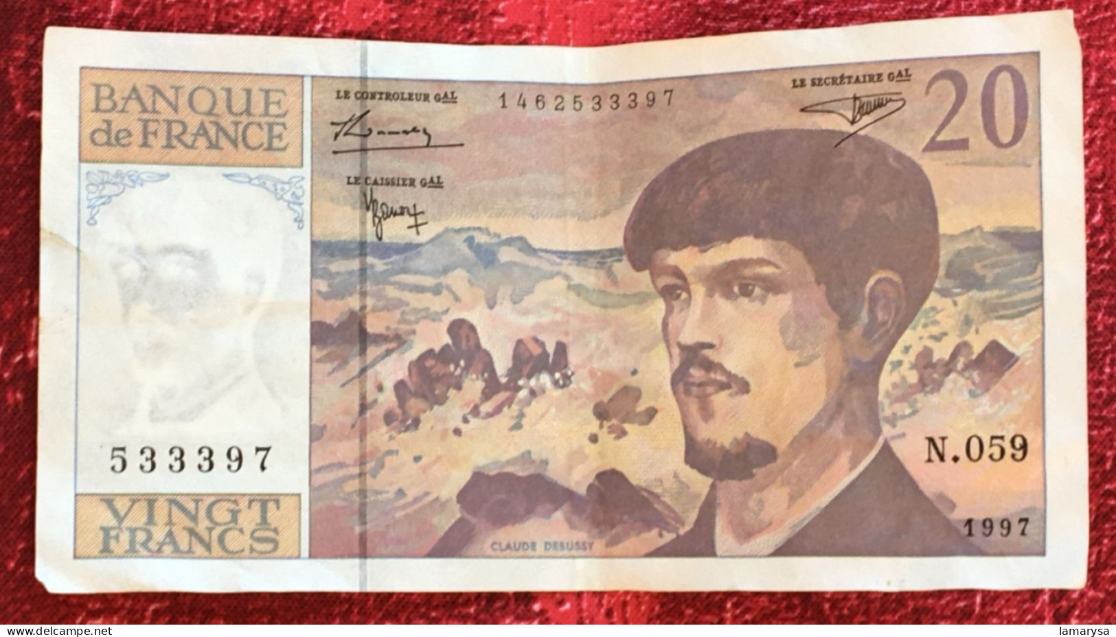 Monnaie & Billet De Banque Bank-Billet De France 1997 ''Francs''  20 Francs 1980-1997-N 059 ''Debussy'' - 20 F 1980-1997 ''Debussy''