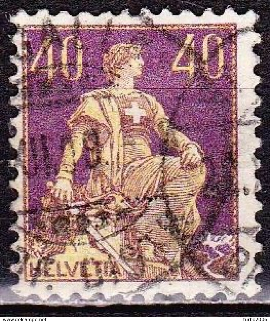 Switzerland / Schweiz / Suisse : 1908 Sitzende Helvetia 40 Ct Purpur / Gelb L'Eplattenier Michel 101 X - Plaatfouten