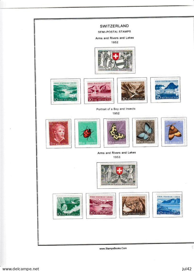 COMPLETE COLLECTION SWITZERLAND 1854-1970 (except Mi. 14 and 18) used, MH and MNH