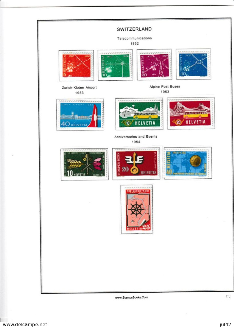 COMPLETE COLLECTION SWITZERLAND 1854-1970 (except Mi. 14 and 18) used, MH and MNH