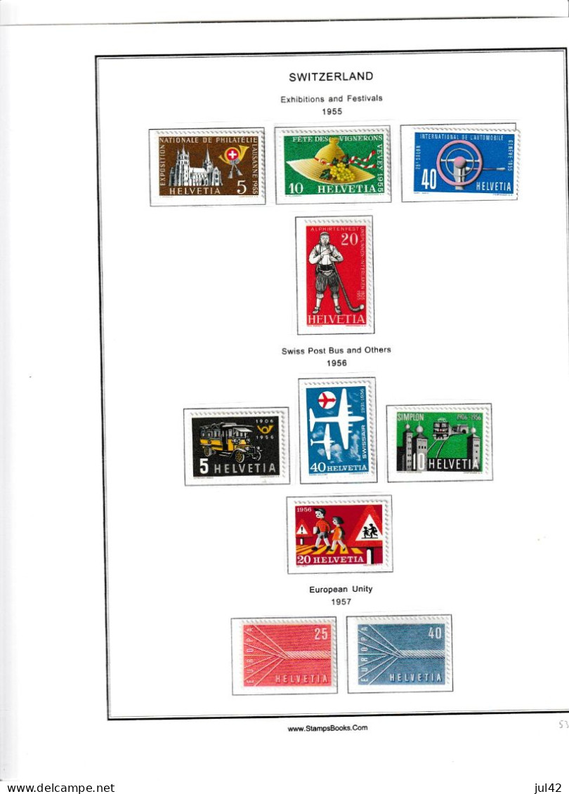 COMPLETE COLLECTION SWITZERLAND 1854-1970 (except Mi. 14 and 18) used, MH and MNH