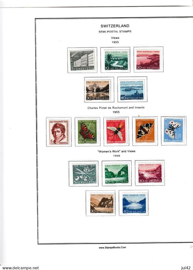 COMPLETE COLLECTION SWITZERLAND 1854-1970 (except Mi. 14 and 18) used, MH and MNH