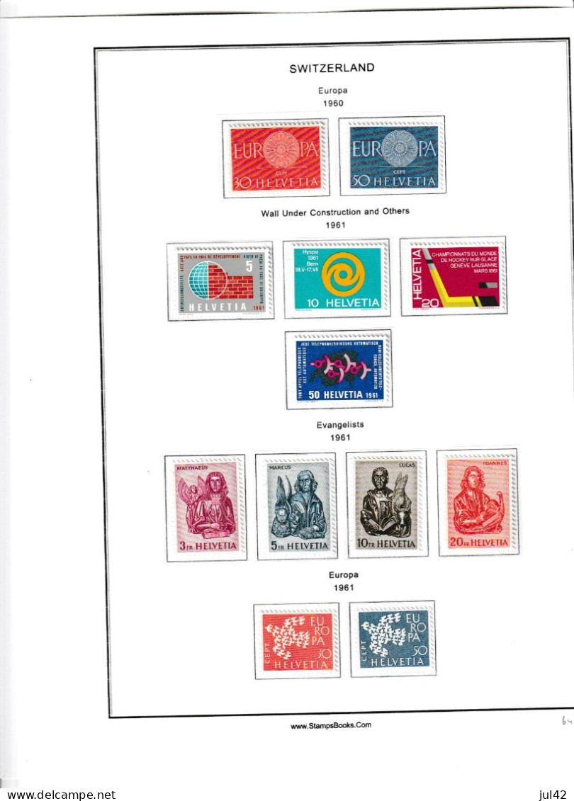 COMPLETE COLLECTION SWITZERLAND 1854-1970 (except Mi. 14 and 18) used, MH and MNH