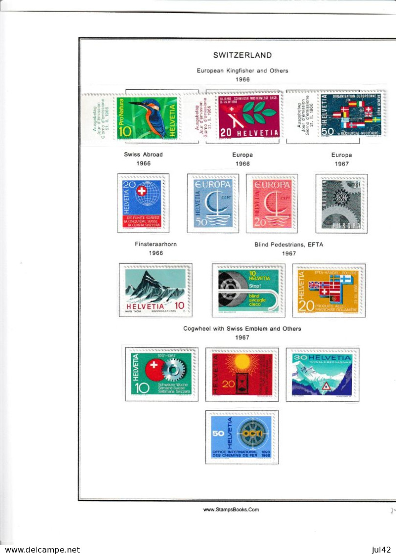 COMPLETE COLLECTION SWITZERLAND 1854-1970 (except Mi. 14 and 18) used, MH and MNH