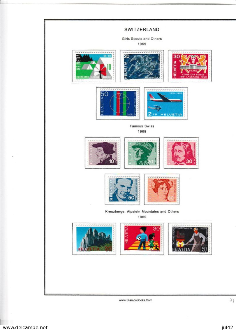 COMPLETE COLLECTION SWITZERLAND 1854-1970 (except Mi. 14 and 18) used, MH and MNH