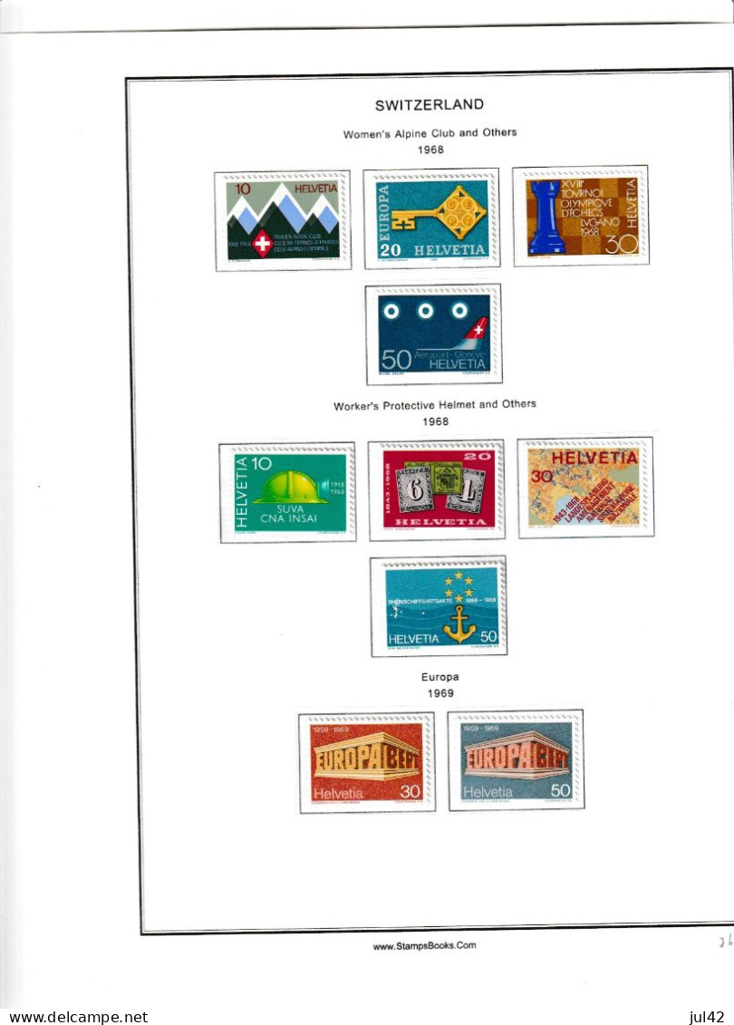 COMPLETE COLLECTION SWITZERLAND 1854-1970 (except Mi. 14 and 18) used, MH and MNH