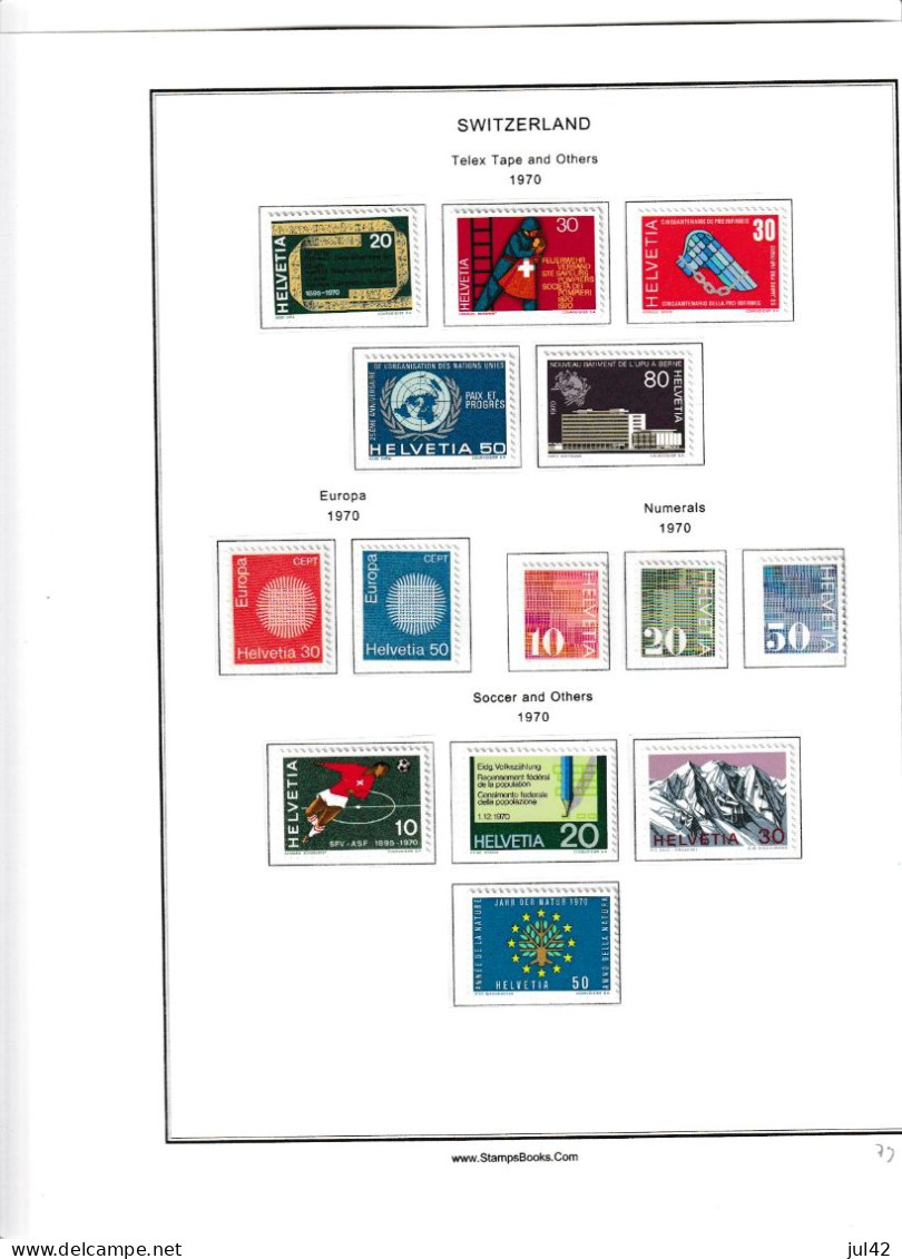 COMPLETE COLLECTION SWITZERLAND 1854-1970 (except Mi. 14 and 18) used, MH and MNH