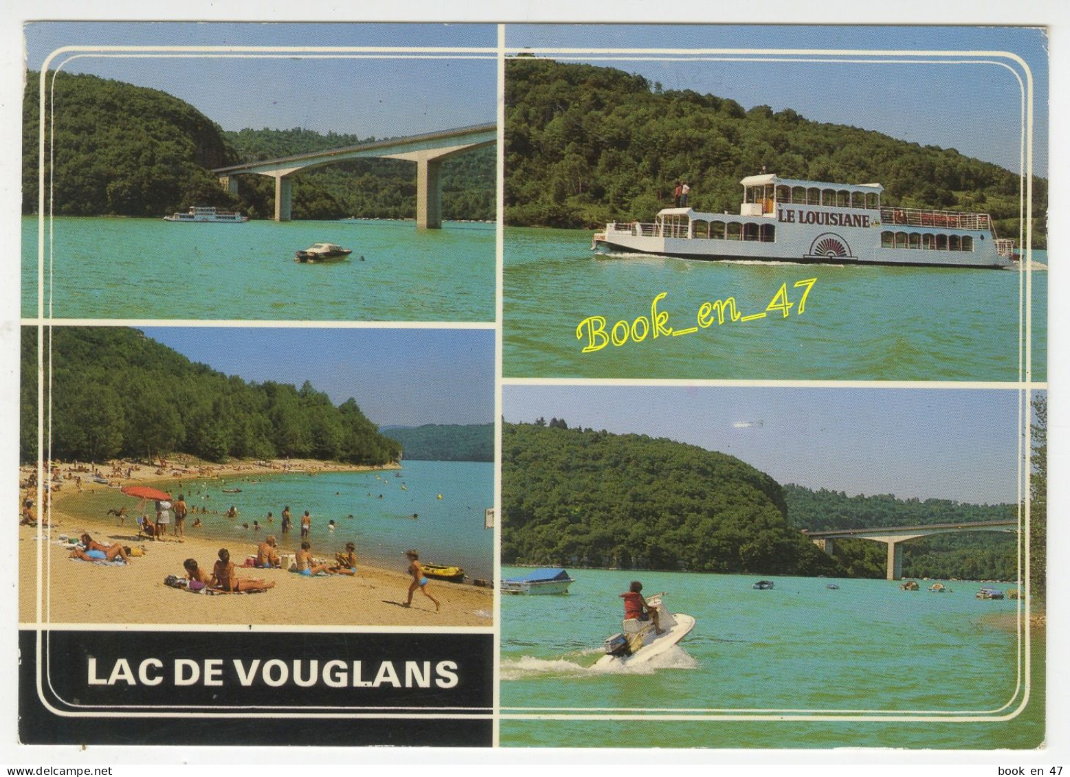 {90585} 39 Jura Lac De Vouglans , Multivues ; Le Pont De La Pyle , Le Louisiane , La Plage , Jeux Nautiques - Orgelet