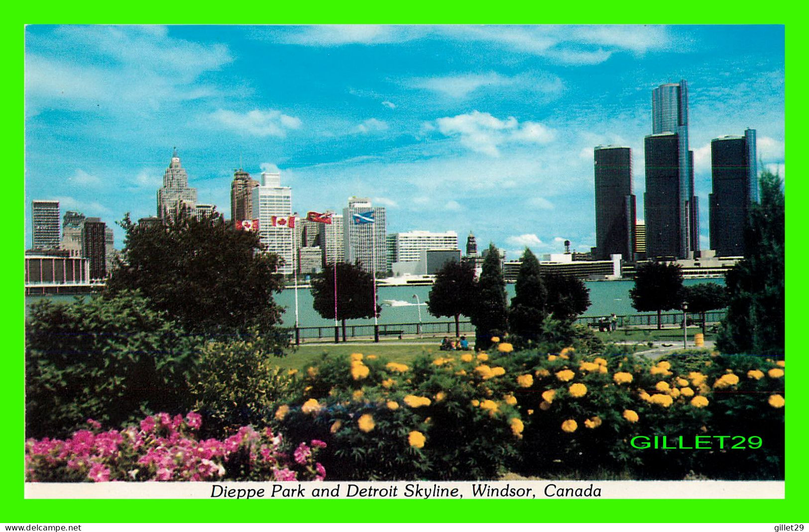 WINDSOR, ONTARIO - DIEPPE PARK AND DETROIT SKYLINE - SIGAL BROTHERS LTD - - Windsor