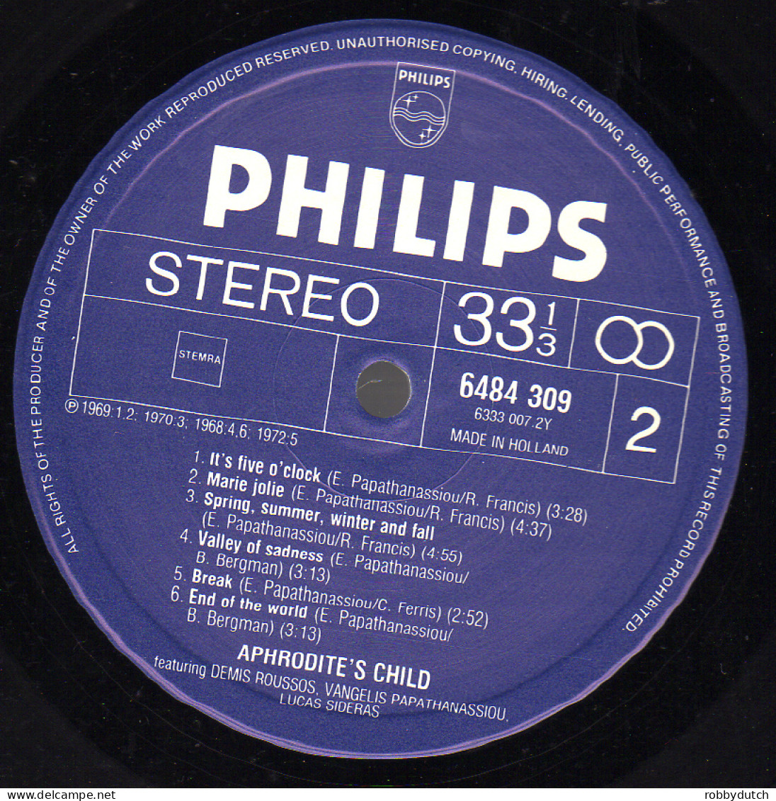 * LP *  BEST OF APHRODITE'S CHILD (Germany 1971 EX-) - Disco & Pop