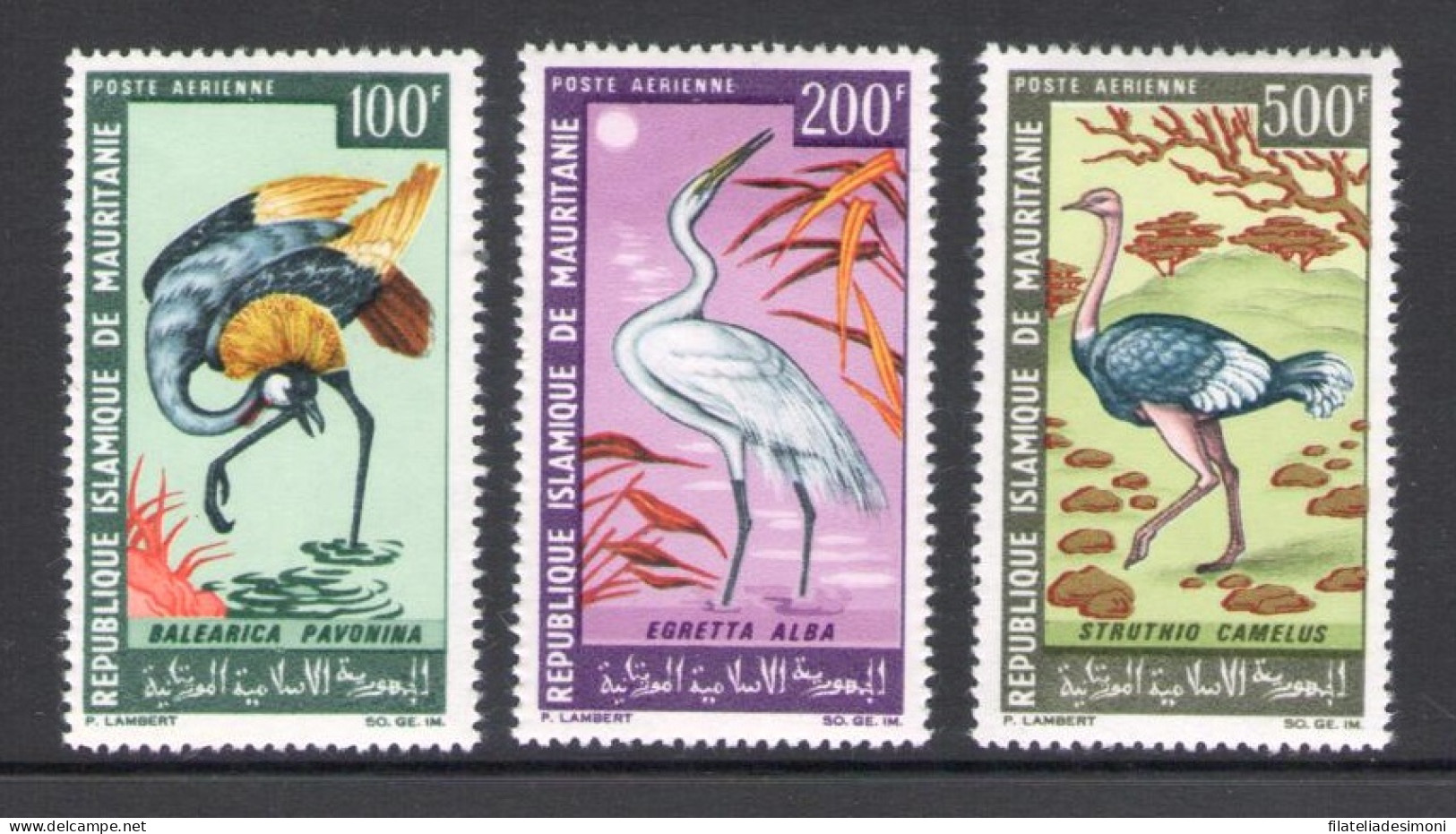 1967 MAURITANIE - Posta Aerea - Catalogo Yvert N. 64-66 - Uccelli - 3 Valori - MNH** - Other & Unclassified