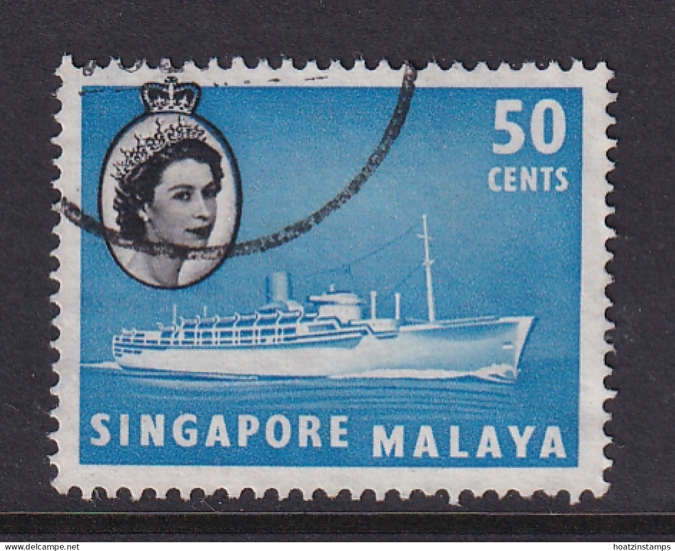 Singapore: 1955/59   QE II - Pictorial - Boat   SG49    50c    Used - Singapore (...-1959)