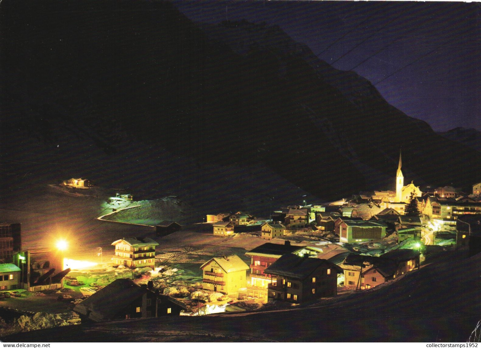 ISCHGL, TIROL, ARCHITECTURE, NIGHT, MOUNTAIN, AUSTRIA, POSTCARD - Ischgl