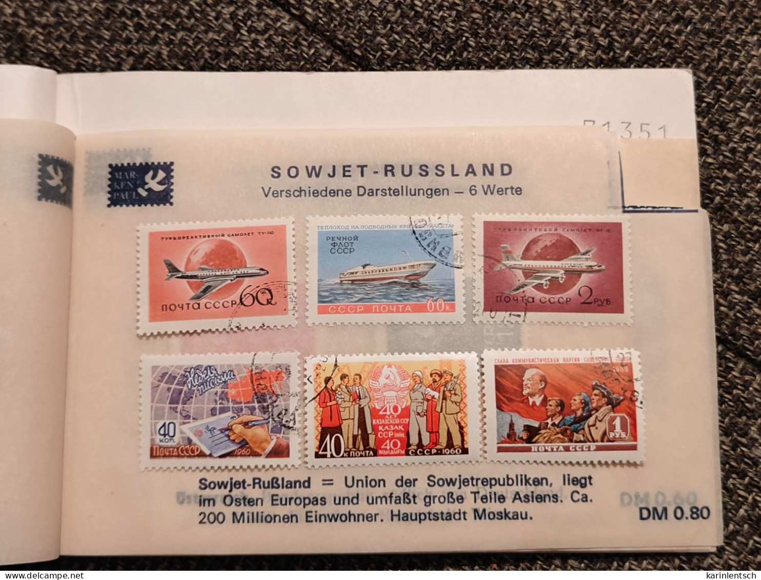 Auswahlhef mit Briefmarken aus aller Welt