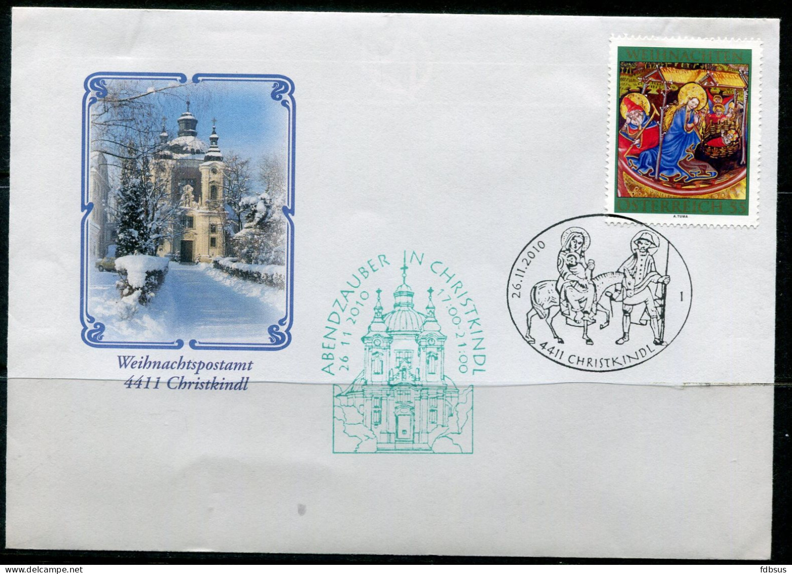 26-11-2010 Christkindl Cover Noel Christmas Navidad Weihnachten - See Sonderstempel And Briefmarken - - Lettres & Documents