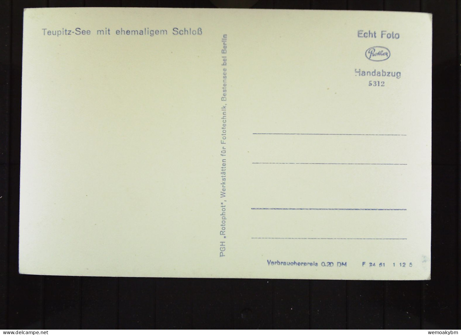 DDR: Ansichtskarte Von Teupitz-See Mit Ehemaligem Schloß- Nicht Gelaufen, Um 1950 - Dahme