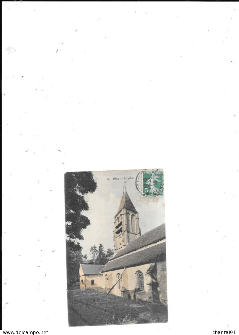 CARTE POSTALE 95 MERY L'EGLISE VOYAGEE - Mery Sur Oise