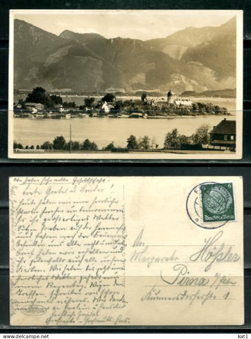 K19438)Ansichtskarte: Chiemsee, Fraueninsel, Gelaufen 1933 - Chiemgauer Alpen