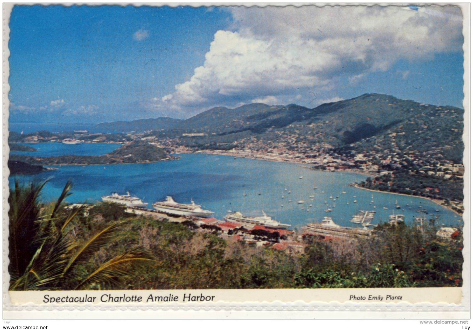 ST. THOMAS; U.S. Virgin Island,  Nice Stamp Grenada, Zeppelin Post Anniversary , Charlotte Amalie Harbor - Isole Vergini Americane