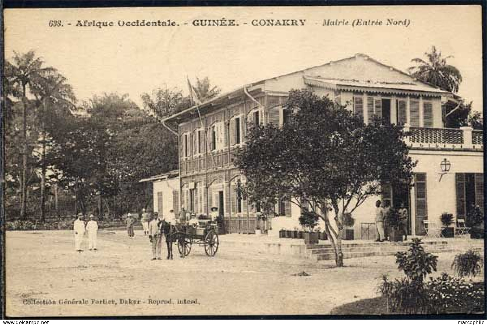 GUINEE FRANCAISE / CONAKRY / CPA MAIRIE / Carte Collection Générale Fortier / Carte Animée (ref CP1060) - Guinée Française