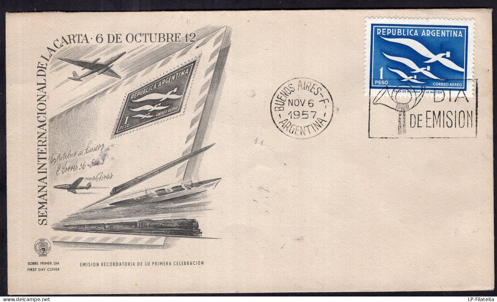 Argentina - 1957 - International Letter Week - Semana Internacional De La Carta - FDC