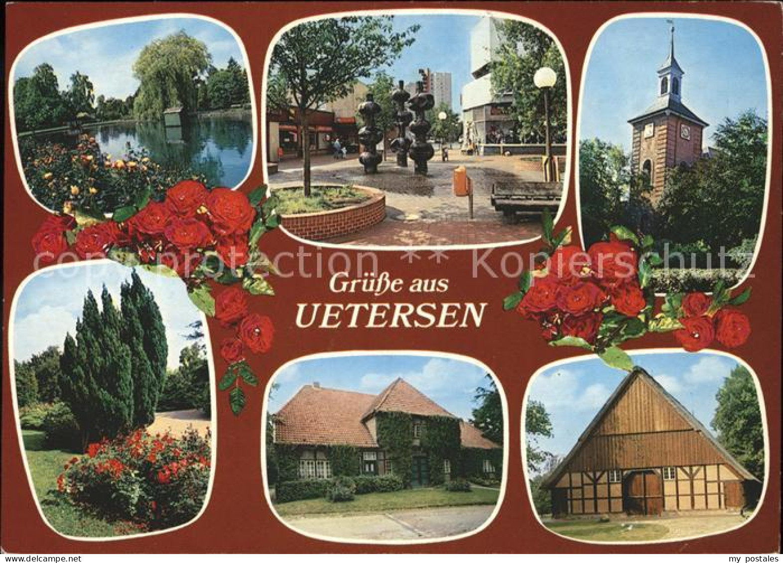 41560753 Uetersen Teich Brunnen Skulptur Kirche Park Scheune Rosenstadt Uetersen - Uetersen
