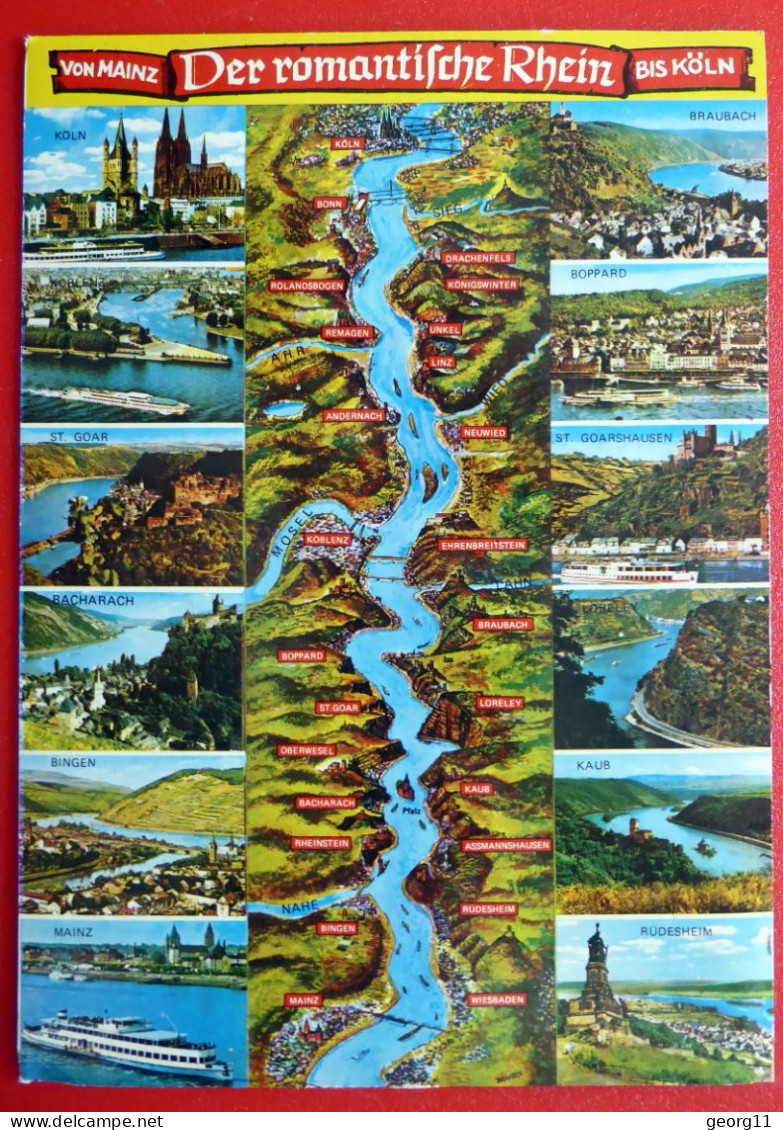 Der Romantische Rhein Von Mainz Bis Köln - Mit Grafik - 1980 Gelaufen - Mainz