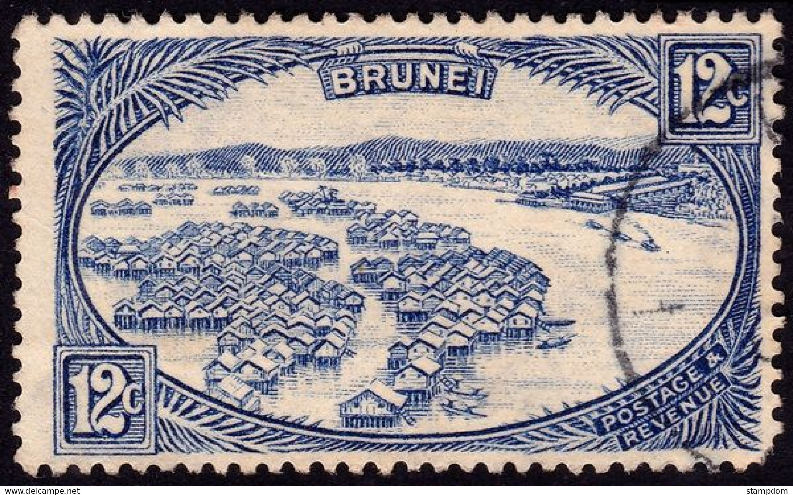 BRUNEI 1924 12c Sc#61 USED @P797 - Brunei (...-1984)