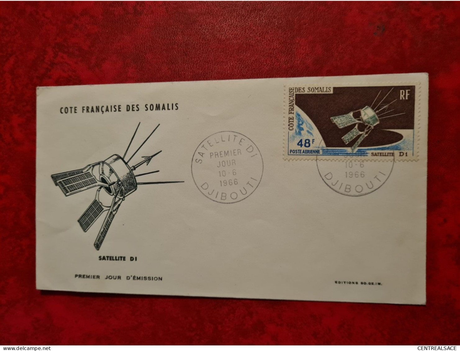 Lettre / Carte  FDC DJIBOUTI 1966   COTE DES SOMALIS SATELLITE D1 - Cartas & Documentos