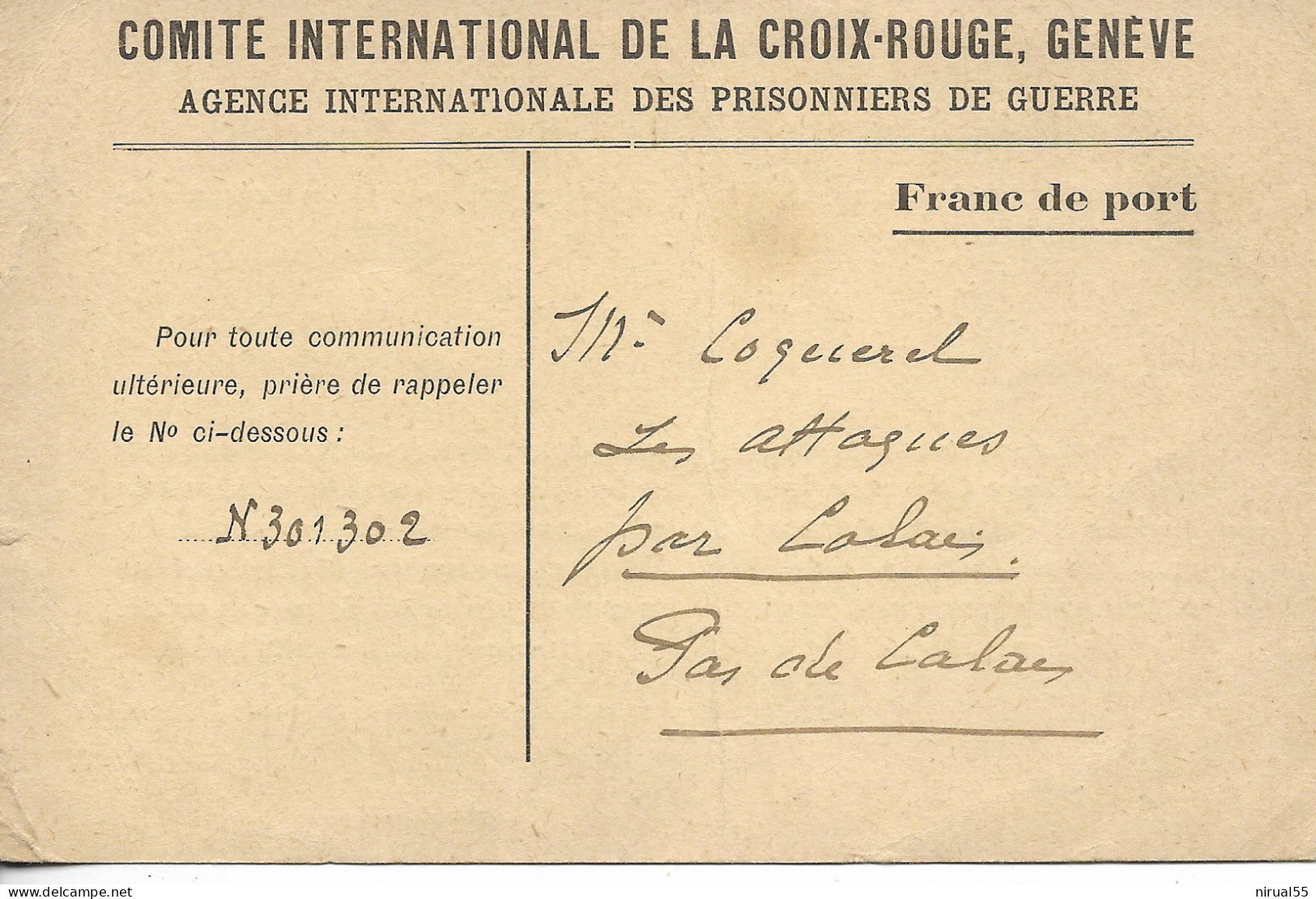 14 18 CROIX ROUGE GENEVE 3 Cartes Différentes Information Prisonnier De Guerre Français Texte Au Verso    ...G - Croix-Rouge