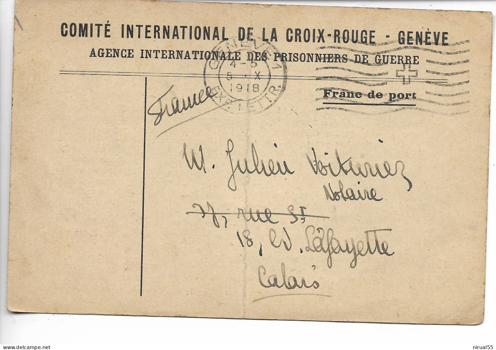 14 18 CROIX ROUGE GENEVE 3 Cartes Différentes Information Prisonnier De Guerre Français Texte Au Verso    ...G - Croix-Rouge