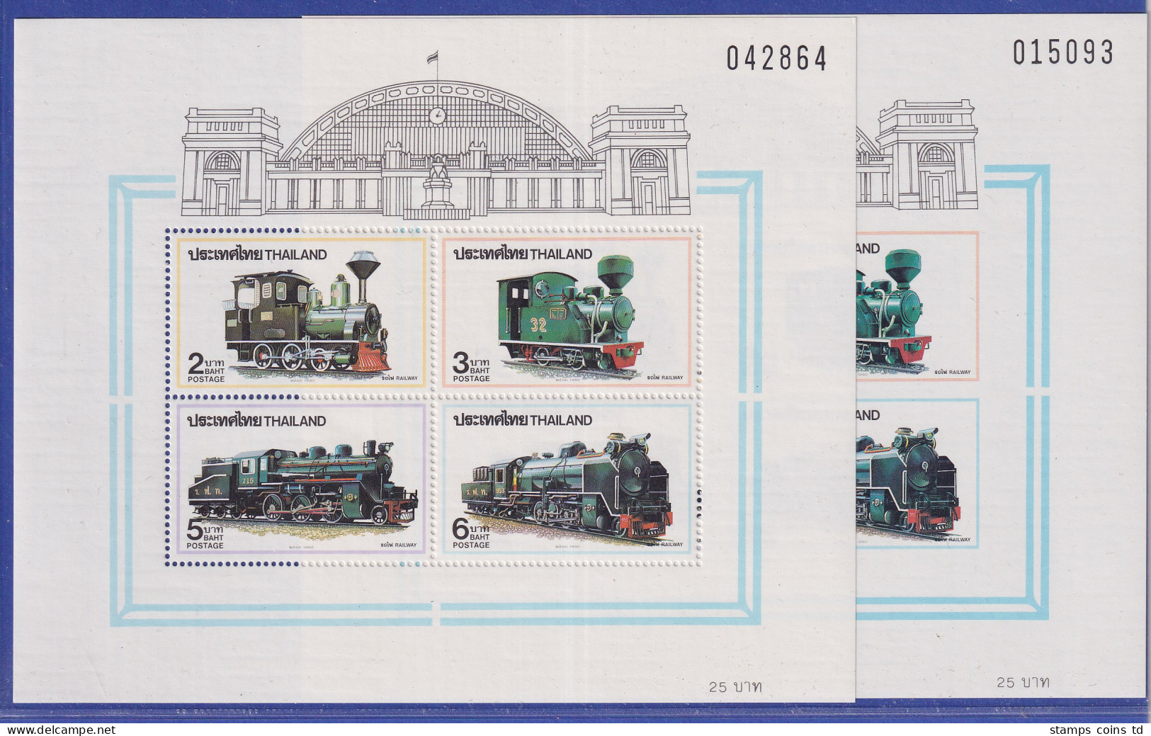 Thailand 1990 Eisenbahn Lokomotiven Mi-Nr. Blocks 28 A Und B Postfrisch ** / MNH - Thailand