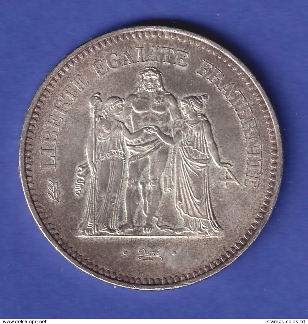 Frankreich Silbermünze 50 Franc Herkulesgruppe 1977 30gAg900 Vz - Sonstige & Ohne Zuordnung