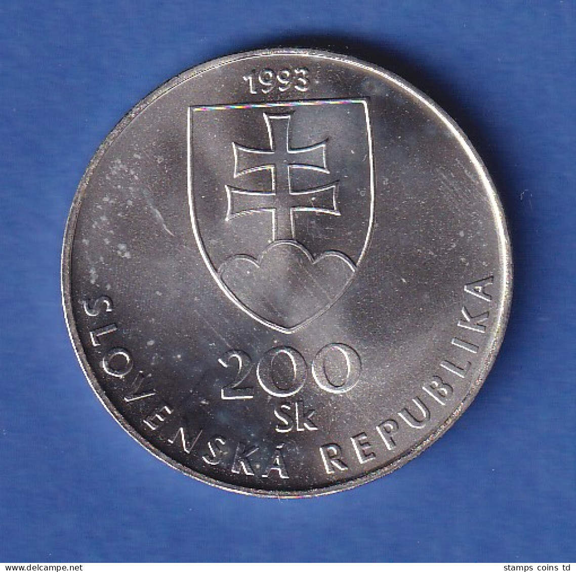 Slowakei 1993 Silbermünze 200 Kronen 150 Jahre Slowakische Sprache Stg - Slovaquie