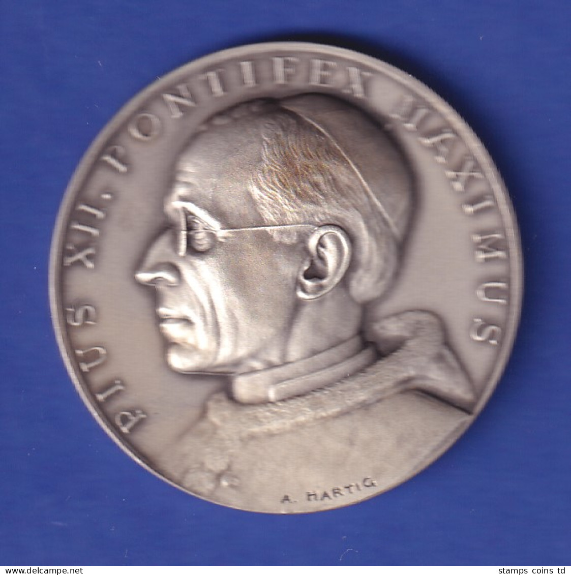 Silber-Medaille 1958 Papst Pius XII. - Edel Mattiert  - Non Classés