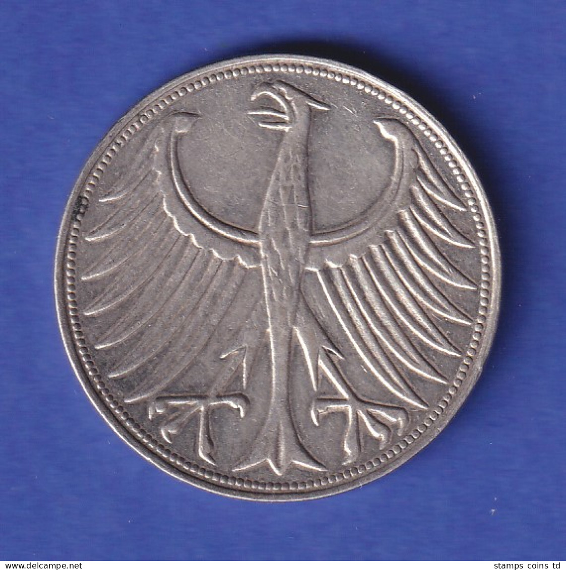 Bundesrepublik Kursmünze 5 Deutsche Mark Silber-Adler 1951 F Vz - Autres & Non Classés