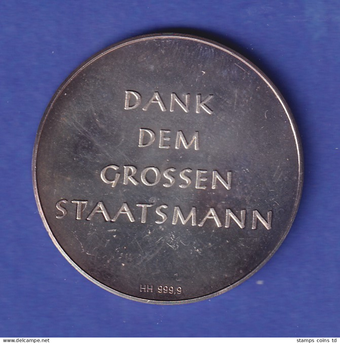 Silbermedaille Zur Erinnerung An Konrad Adenauer 15gAg999.9 - Non Classés