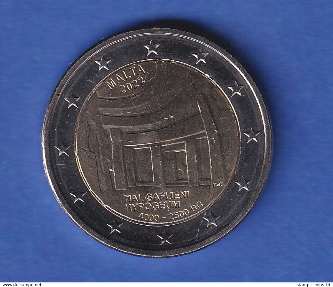 Malta 2022  2-Euro-Sondermünze Hypogäum Bankfrisch - Malta